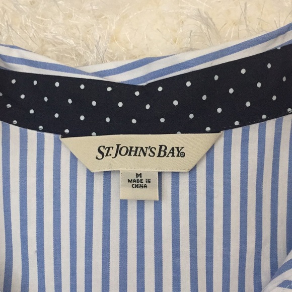 St John’s Bay Blue & White Stripe Shirt - Picture 4 of 5